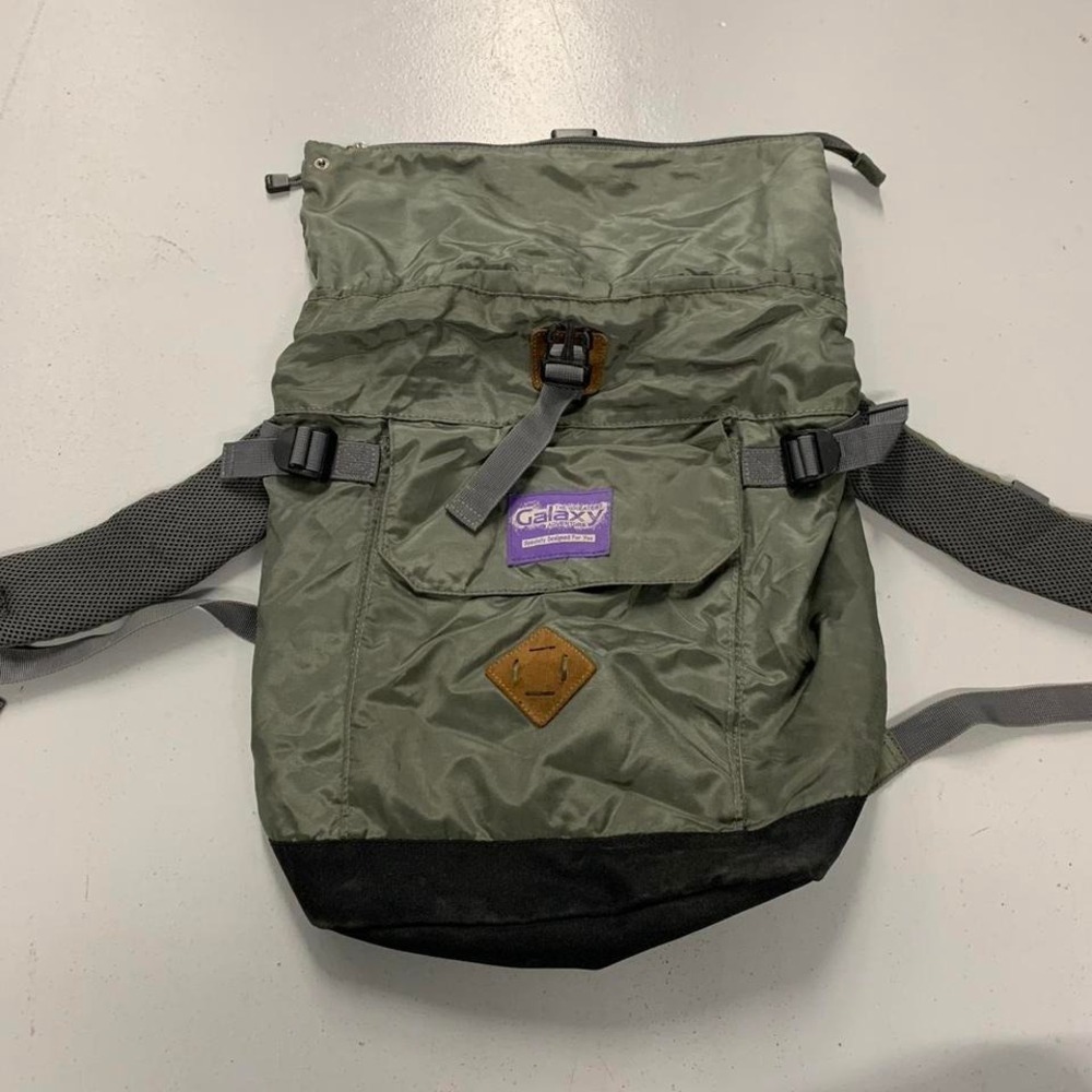 Vintage Galaxy Adventure Olive Grey Roll-Top Backpack